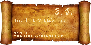 Bicsák Viktória névjegykártya